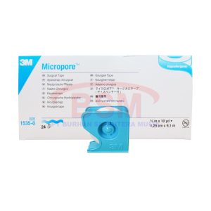 3M Micropore 1/2 inc - Surgical Tape (Box isi 24 roll)