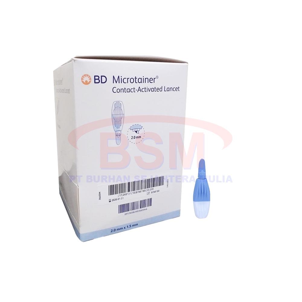 Lancet BD Cont-act Blue 1.5mm x 2.0mm Original 200pcs